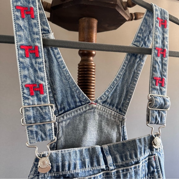 Women's Y2k Tommy Hilfiger Rare Denim Overalls Sz M - Picture 4 of 10